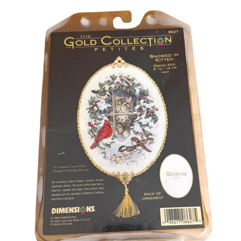 The Gold Collection Petites Snowed In Kitten Cross Stitch Kit 18 Count NWT
